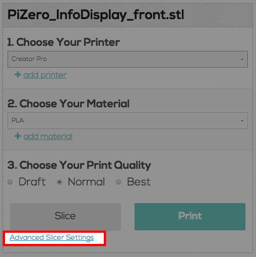 How to save Custom Slicer Settings in Astroprint