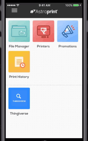 AstroPrint Mobile File Manager Demo
